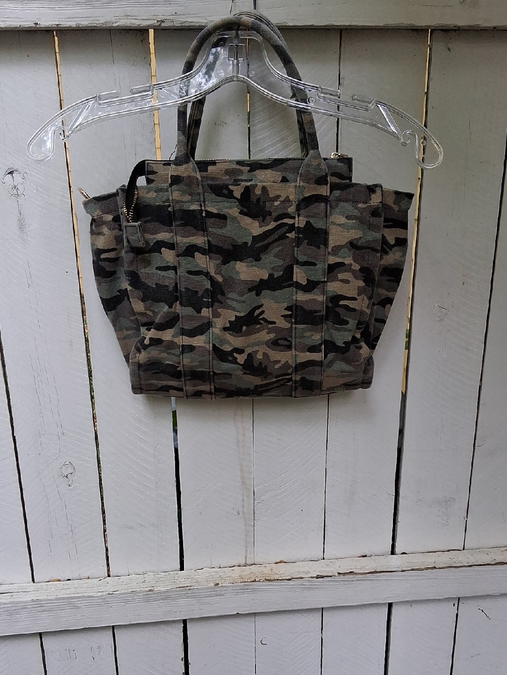 Camo Canvas Tote Bag - Green/Brown/Black